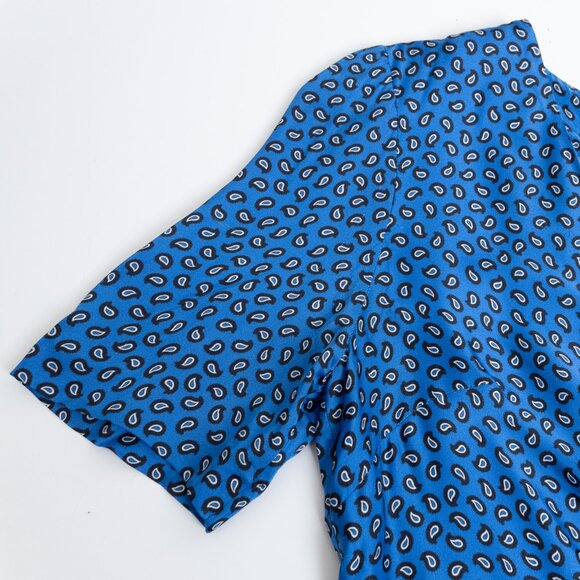 Maje Satin Romper Blue Paisley Ilona Playsuit Size EU 36 - Picture 6 of 16